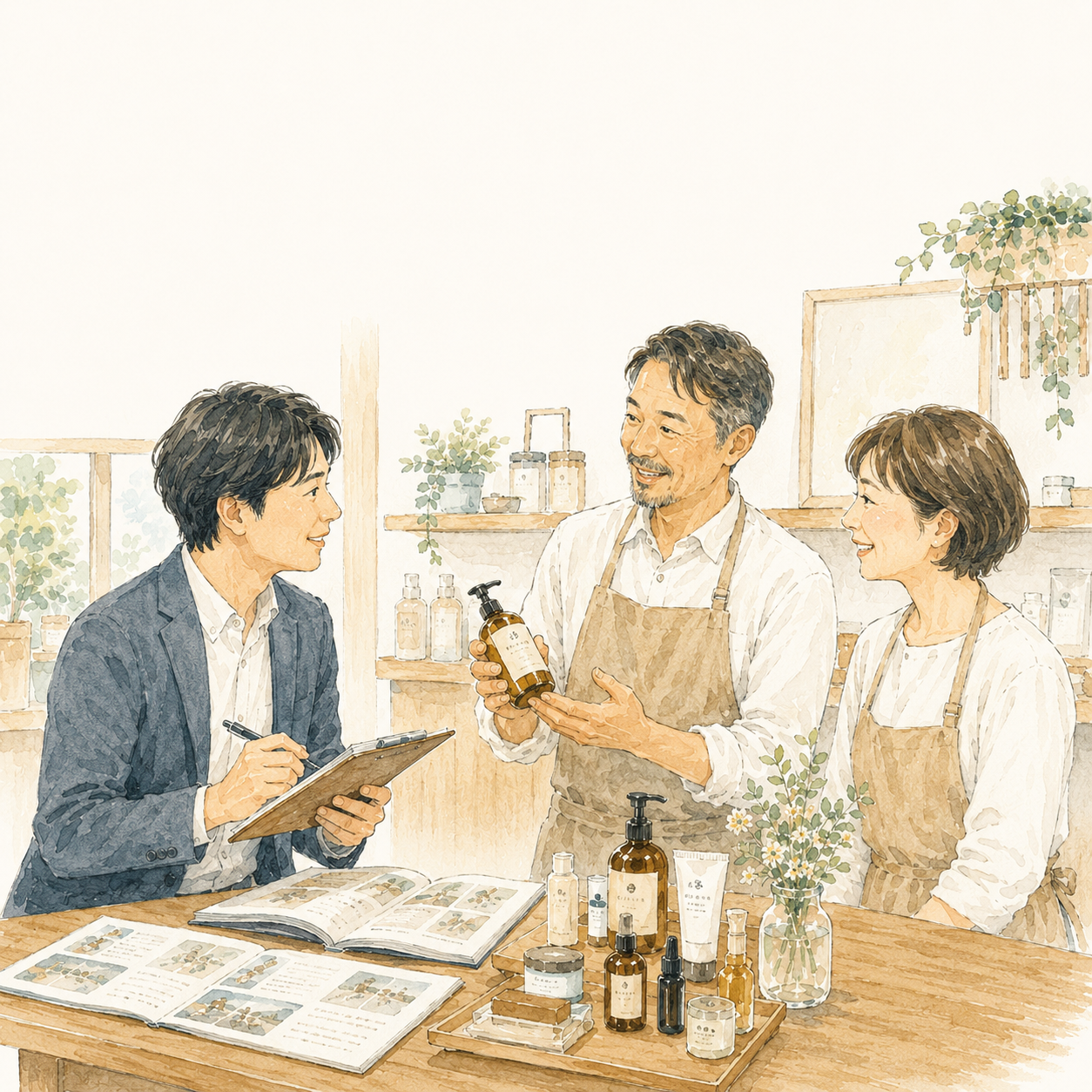 商材やサービスを現場で見せるイメージ